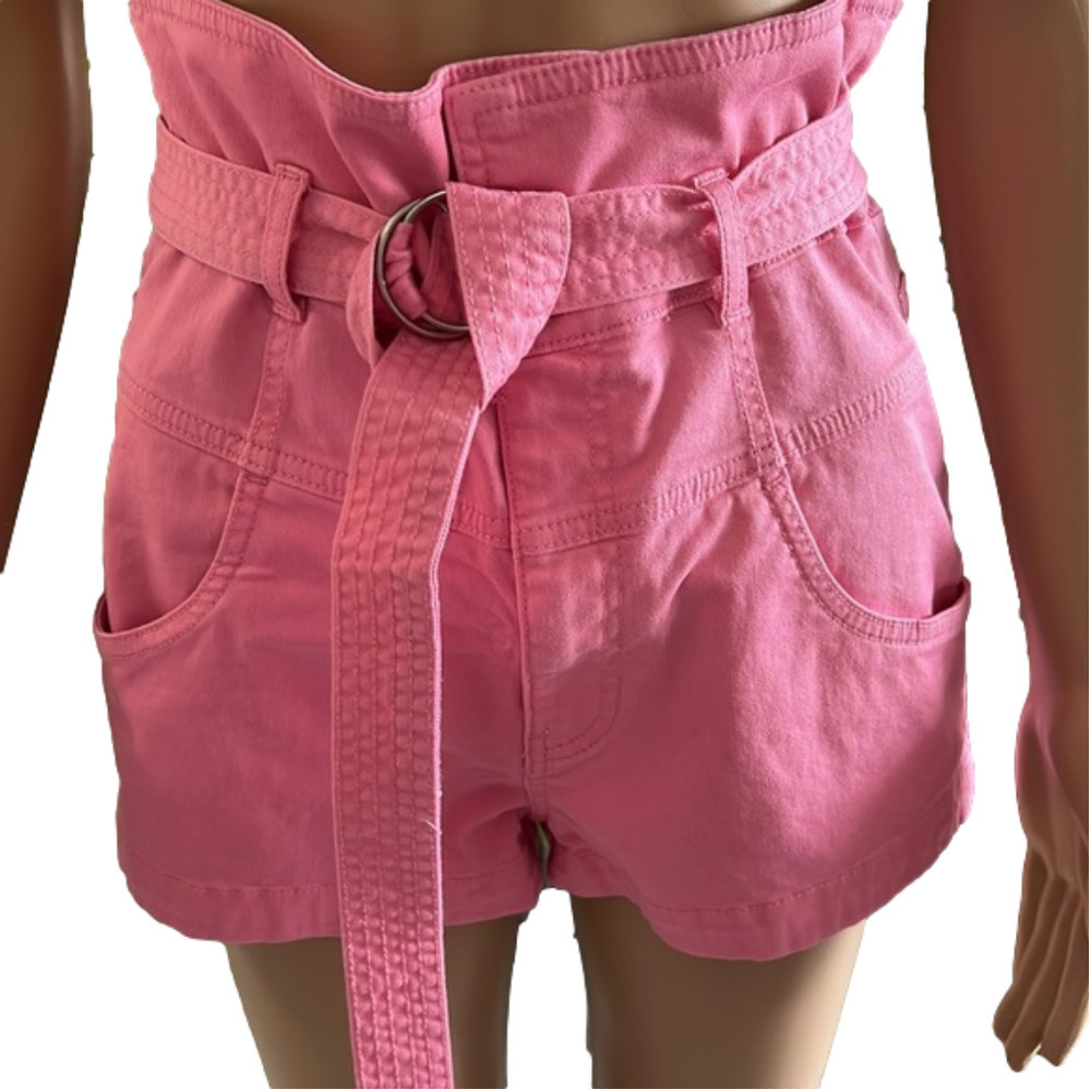Pink Paperbag Shorts